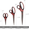 image:imageBambooMN Titanium Softgrip Scissors Set for Sewing Arts Crafts Office  1 Set of 3  Black wGrey Inlays3pc Red W Black Inlays