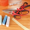 image:imageBambooMN Titanium Softgrip Scissors Set for Sewing Arts Crafts Office  1 Set of 3  Black wGrey Inlays3pc Red W Black Inlays