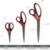 image:imageBambooMN Titanium Softgrip Scissors Set for Sewing Arts Crafts Office  1 Set of 3  Black wGrey Inlays3pc Red W Black Inlays