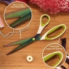 image:imageBambooMN Titanium Softgrip Scissors Set for Sewing Arts Crafts Office  1 Set of 3  Black wGrey Inlays3pc White W Green Inlays
