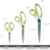 image:imageBambooMN Titanium Softgrip Scissors Set for Sewing Arts Crafts Office  1 Set of 3  Black wGrey Inlays3pc White W Green Inlays