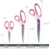 image:imageBambooMN Titanium Softgrip Scissors Set for Sewing Arts Crafts Office  1 Set of 3  Black wGrey Inlays3pc White W Pink Inlays