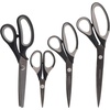 image:imageBambooMN Titanium Softgrip Scissors Set for Sewing Arts Crafts Office  1 Set of 3  Black wGrey Inlays4pc Black W Gray Inlays