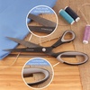 image:imageBambooMN Titanium Softgrip Scissors Set for Sewing Arts Crafts Office  1 Set of 3  Black wGrey Inlays4pc Black W Gray Inlays
