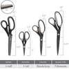 image:imageBambooMN Titanium Softgrip Scissors Set for Sewing Arts Crafts Office  1 Set of 3  Black wGrey Inlays4pc Black W Gray Inlays