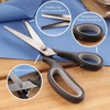 image:imageBambooMN Titanium Softgrip Scissors Set for Sewing Arts Crafts Office  1 Set of 3  Black wGrey Inlays4pc Black W Gray Inlays