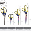 image:imageBambooMN Titanium Softgrip Scissors Set for Sewing Arts Crafts Office  1 Set of 3  Black wGrey Inlays4pc Blue W Yellow Inlays