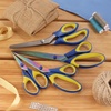 image:imageBambooMN Titanium Softgrip Scissors Set for Sewing Arts Crafts Office  1 Set of 3  Black wGrey Inlays4pc Blue W Yellow Inlays