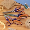 image:imageBambooMN Titanium Softgrip Scissors Set for Sewing Arts Crafts Office  1 Set of 3  Black wGrey Inlays4pc Purple W Orange Inlays