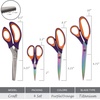 image:imageBambooMN Titanium Softgrip Scissors Set for Sewing Arts Crafts Office  1 Set of 3  Black wGrey Inlays4pc Purple W Orange Inlays