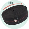 image:imageBambooMN TwoInch Latex Elasbelt Webbing for Chair Repair  40 Roll Black1