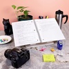 image:imageBambooMN Universal Bamboo Book Stand for Cookbooks Reading Cell Phone Art Sheet Music Tablet  Portable and Foldable with 5 Position Adjustable Tilt  1 UnitWhite