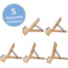image:imageBambooMN Universal Bamboo Book Stand for Cookbooks Reading Cell Phone Art Sheet Music Tablet  Portable and Foldable with 5 Position Adjustable Tilt  1 UnitBamboo