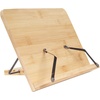 image:imageBambooMN Universal Bamboo Book Stand for Cookbooks Reading Cell Phone Art Sheet Music Tablet  Portable and Foldable with 5 Position Adjustable Tilt  1 UnitBamboo