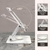 image:imageBambooMN Universal Bamboo Book Stand for Cookbooks Reading Cell Phone Art Sheet Music Tablet  Portable and Foldable with 5 Position Adjustable Tilt  1 UnitWhite