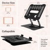 image:imageBambooMN Universal Bamboo Book Stand for Cookbooks Reading Cell Phone Art Sheet Music Tablet  Portable and Foldable with 5 Position Adjustable Tilt  1 UnitBlack