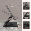 image:imageBambooMN Universal Bamboo Book Stand for Cookbooks Reading Cell Phone Art Sheet Music Tablet  Portable and Foldable with 5 Position Adjustable Tilt  1 UnitBlack