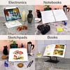 image:imageBambooMN Universal Bamboo Book Stand for Cookbooks Reading Cell Phone Art Sheet Music Tablet  Portable and Foldable with 5 Position Adjustable Tilt  1 UnitWhite