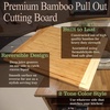 image:imageBambooMN Universal Premium Pull Out Cutting Boards  Under Counter Replacement  Designed To Fit Standard Slots  Heavy Duty Kitchen Board with Juice Groove  22 x 14 x 075  2 Pieces2