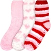 image:imageBambooMN Womens Fuzzy Colorful Socks  3 Pair PacksAssortment Bb