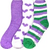 image:imageBambooMN Womens Fuzzy Colorful Socks  3 Pair PacksAssortment Ff