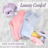 image:imageBambooMN Womens Fuzzy Soft Colored SocksOffwhite