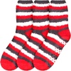 image:imageBambooMN Womens Heart and Stripe Soft Warm Microfiber Fuzzy NonSlip Grips Socks  3 Pair Value PackA3