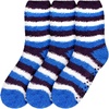 image:imageBambooMN Womens Heart and Stripe Soft Warm Microfiber Fuzzy NonSlip Grips Socks  3 Pair Value PackC3