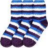 image:imageBambooMN Womens Heart and Stripe Soft Warm Microfiber Fuzzy NonSlip Grips Socks  3 Pair Value PackD3