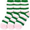 image:imageBambooMN Womens Heart and Stripe Soft Warm Microfiber Fuzzy NonSlip Grips Socks  3 Pair Value PackE3