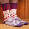 image:imageBambooMN Womens Rayon from Bamboo Fiber Colorful Polka Dot Stripe SocksPurple