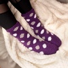 image:imageBambooMN Womens Soft and Cozy Fuzzy Crew Socks 4 Pairs03 Purple Grey
