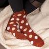 image:imageBambooMN Womens Soft and Cozy Fuzzy Crew Socks 4 Pairs04 Brown Pink