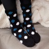 image:imageBambooMN Womens Soft and Cozy Fuzzy Crew Socks 4 Pairs05 Black Blue
