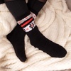 image:imageBambooMN Womens Soft and Cozy Fuzzy Crew Socks 4 Pairs06 Flower Black