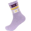 image:imageBambooMN Womens Soft and Cozy Fuzzy Crew Socks 4 Pairs07 Flower Purple