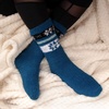 image:imageBambooMN Womens Soft and Cozy Fuzzy Crew Socks 4 Pairs09 Flower Blue
