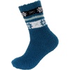 image:imageBambooMN Womens Soft and Cozy Fuzzy Crew Socks 4 Pairs09 Flower Blue