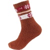 image:imageBambooMN Womens Soft and Cozy Fuzzy Crew Socks 4 Pairs10 Flower Brown