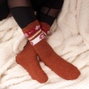 image:imageBambooMN Womens Soft and Cozy Fuzzy Crew Socks 4 Pairs10 Flower Brown