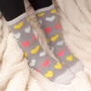 image:imageBambooMN Womens Soft and Cozy Fuzzy Crew Socks 4 Pairs11 Hearts Grey
