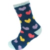 image:imageBambooMN Womens Soft and Cozy Fuzzy Crew Socks 4 Pairs12 Hearts Blue