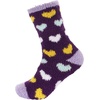 image:imageBambooMN Womens Soft and Cozy Fuzzy Crew Socks 4 Pairs13 Hearts Purple