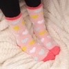 image:imageBambooMN Womens Soft and Cozy Fuzzy Crew Socks 4 Pairs14 Hearts Pink