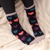 image:imageBambooMN Womens Soft and Cozy Fuzzy Crew Socks 4 Pairs15 Hearts Black