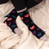 image:imageBambooMN Womens Soft and Cozy Fuzzy Crew Socks 4 Pairs15 Hearts Black