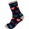 image:imageBambooMN Womens Soft and Cozy Fuzzy Crew Socks 4 Pairs15 Hearts Black