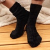 image:imageBambooMN Womens Super Soft and Cozy Feather Light Fuzzy Socks  Multiple Color Options  Two Sizes  Value Packs08  Coal Black