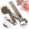 image:imageBrass Nail Clippers Set  4pc Nail Care Set  Orchid Flower Detailing  1 Set03 Bamboo
