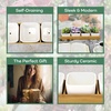 image:imageCeramic Succulent Flower Cactus Plant Pots  4 Pots  Square  with Bamboo Box  White  31White  4 Pots